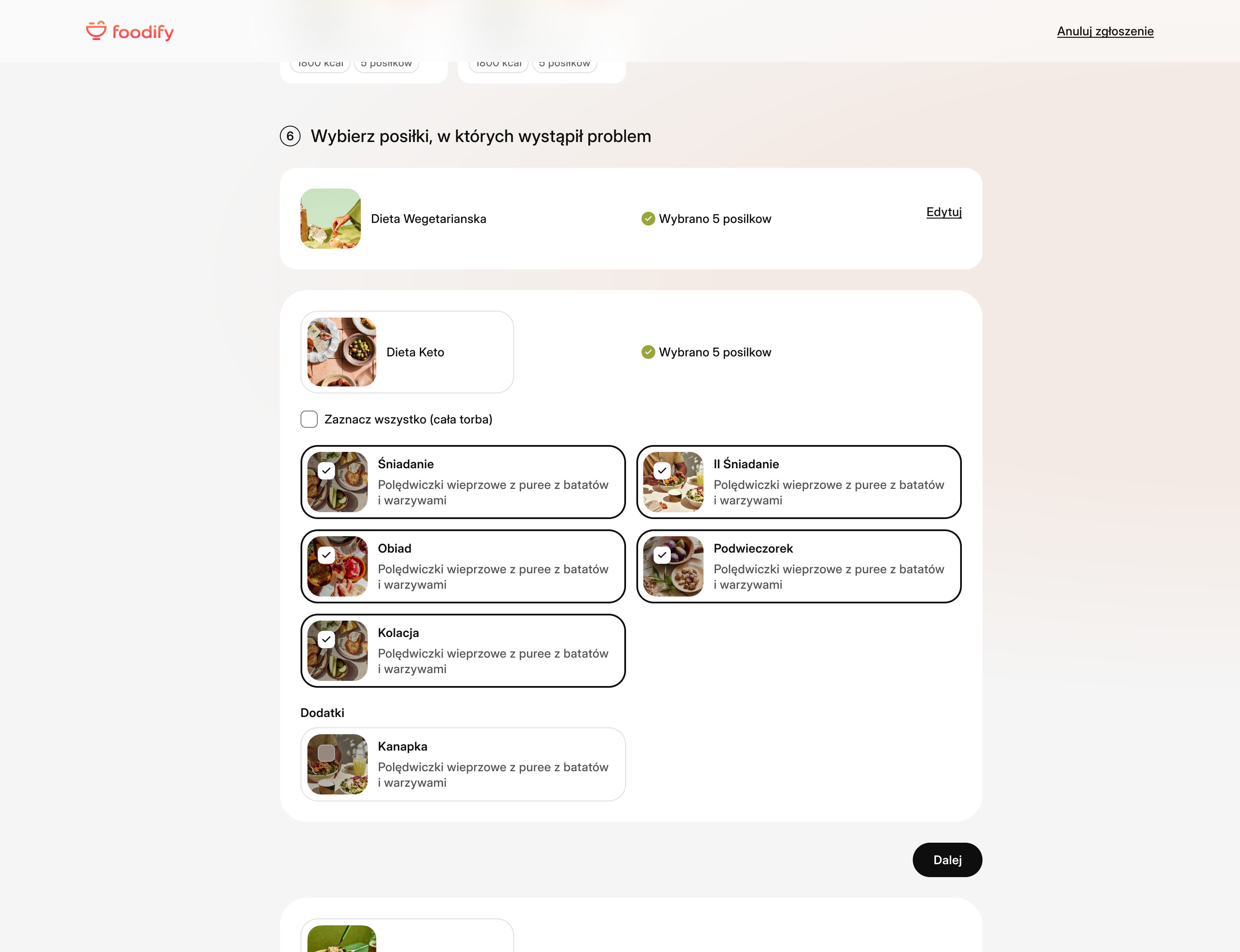 Foodify screen